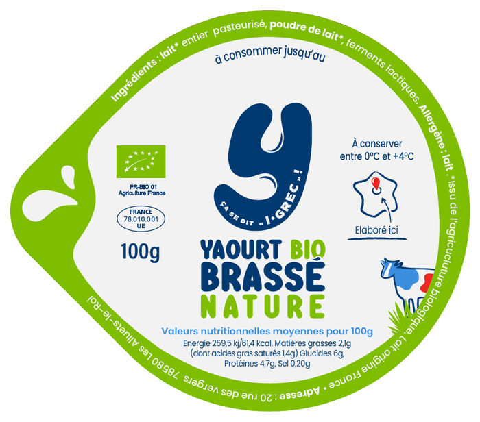 Opercule yaourt brassé nature