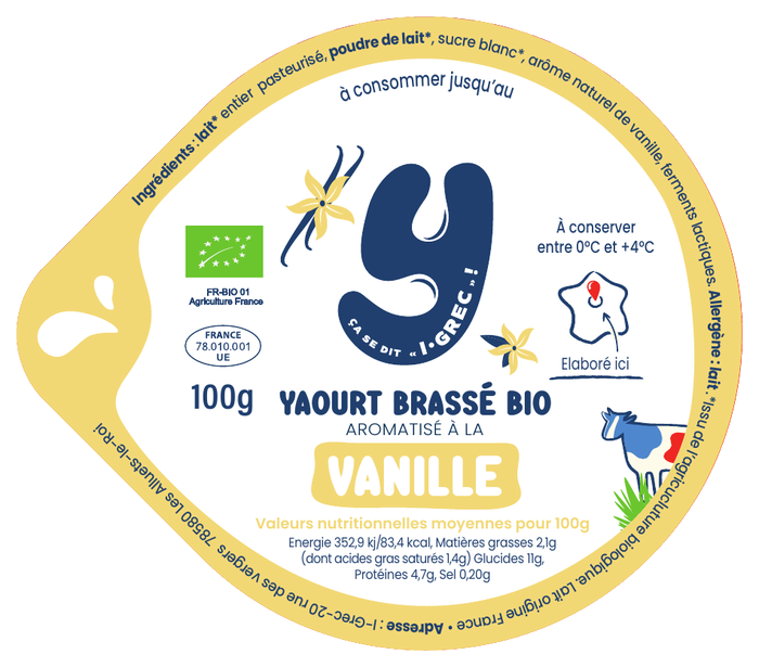Opercule yaourt vanille